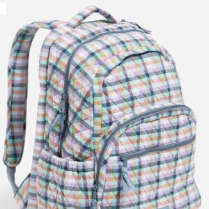 NEW Vera Bradley Essential Large Backpack in signature cotton Gingham Plaid